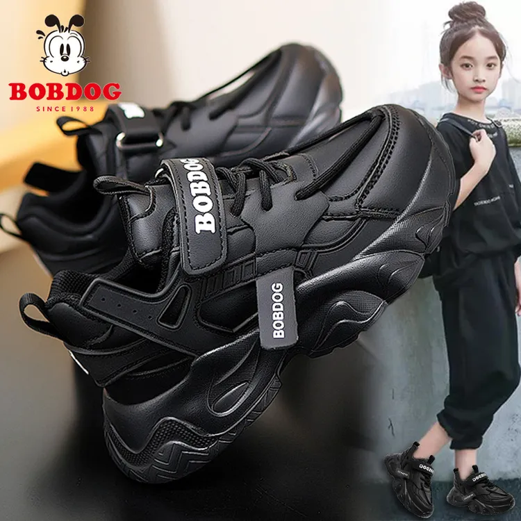 巴布豆女童鞋运动鞋2025新款秋季儿童老爹鞋女孩皮面防水防滑耐脏