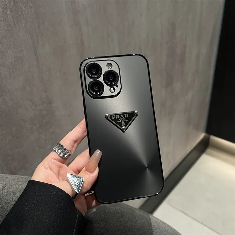 ins电镀光圈P家三角标苹果15手机壳16promax潮牌15promax全包ipho