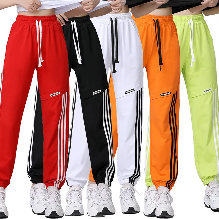 XVRV2025夏季新款运动裤女薄款卫裤女束脚收口三条杠有型休闲裤子