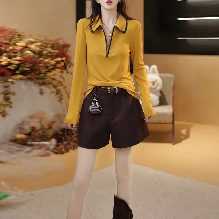 2025秋新款高级感气质百搭上衣休闲裤两件套洋气简约慵懒风套装