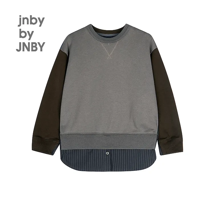 新款jnbybyJNBY江南布衣童装宽松圆领卫衣24秋男女童1O7412510