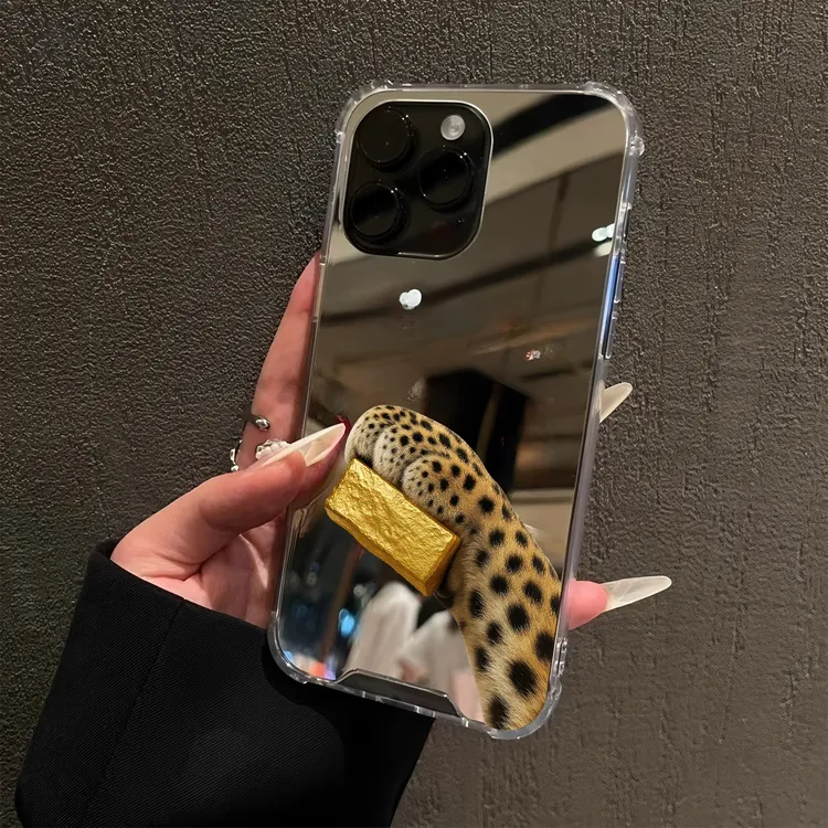 豹金砖适用iPhone17苹果16promax手机壳air豹爪14镜面15子13女12