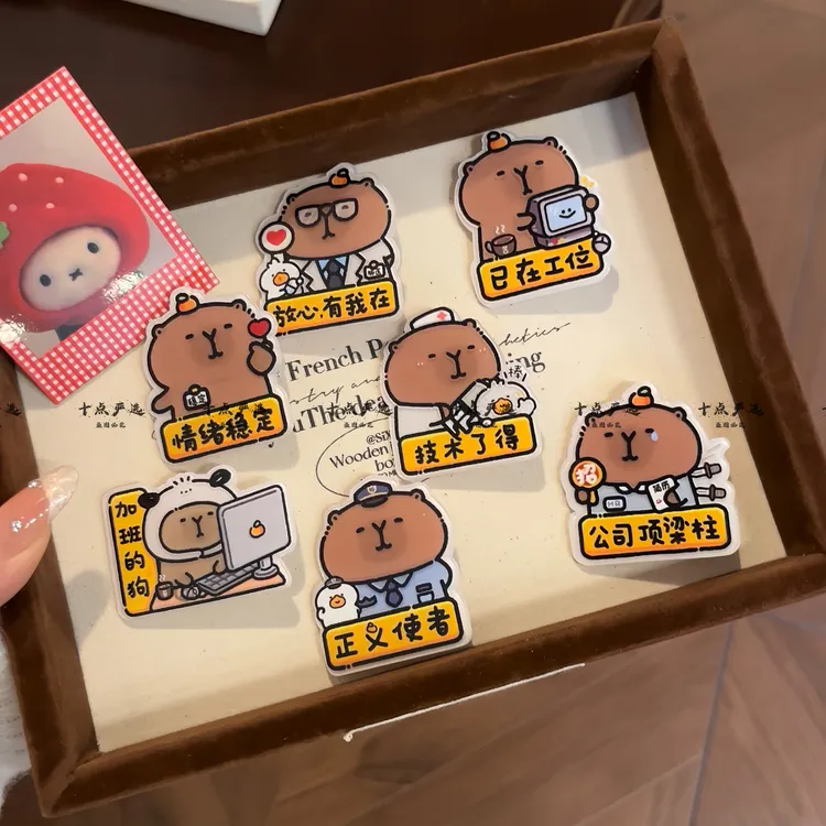 【谁懂打工人啊】卡皮巴拉水豚亚克力发夹个性创意发饰头饰