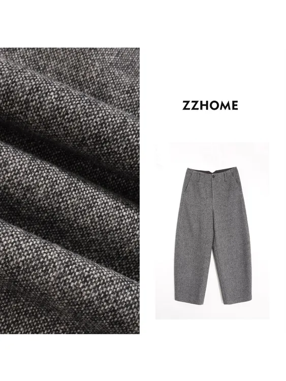 ZOZO HOME ｜“龙猫”5O精纺羊毛重磅织绒弧形弯刀休闲裤q171409p