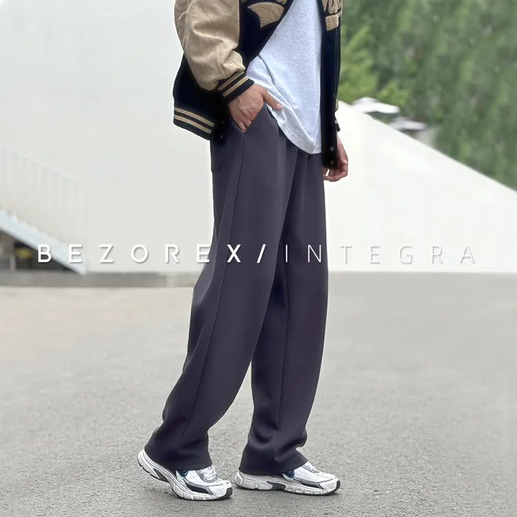 BEZOREX【空气层】纯色防风耐磨松紧直筒卫裤休闲裤秋冬复古工装风