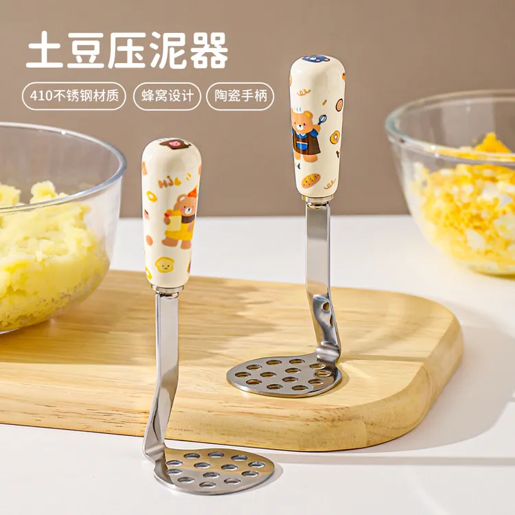 川岛屋土豆泥压泥器不锈钢婴儿辅食压泥勺压土豆泥神器按压捣泥器