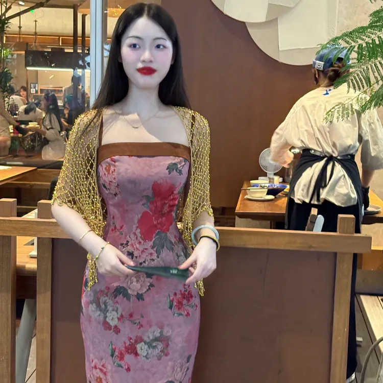 LHMknk1画报夫人原创自制新中式国风收腰显瘦连衣裙 芳华绝代吊带