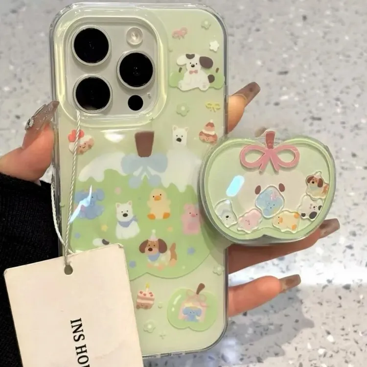 青苹果乐园动物适用16Pro手机壳13保护套iPhone15大孔14卡通12/11