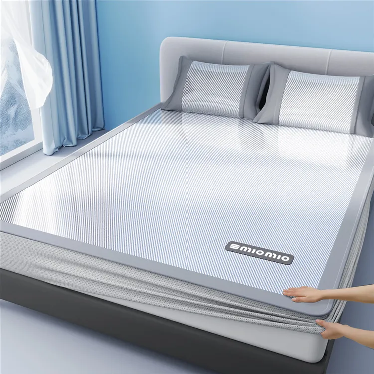 水星家纺适用高端冰丝凉席三件套夏季可水洗空调席床笠款夏天席子