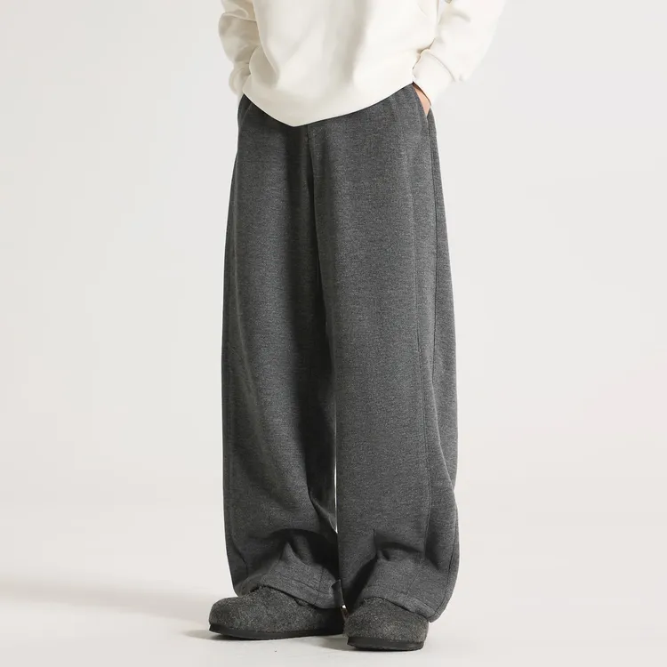 GCCDUPE77『暖酷捕手』定织定染莱赛尔羊毛简约软糯宽松直筒休闲裤