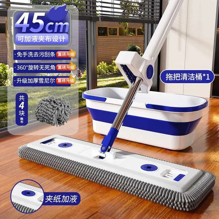 雪尼尔2025款免手洗平板拖把家用专用懒人墩布保洁拖地神器