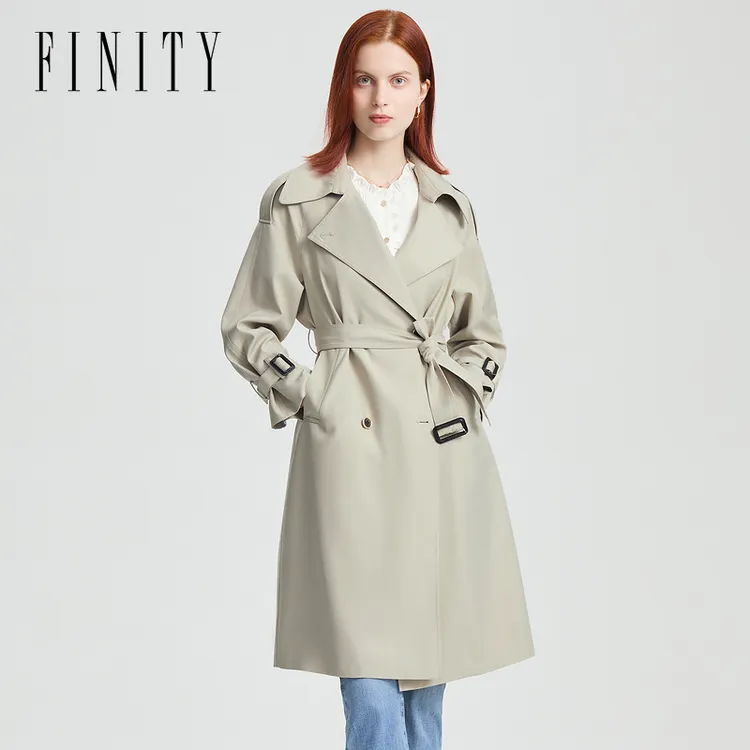 【粉丝专享】FINITY 秋季新款风衣系带气质时尚英伦休闲 F21W1A03F4
