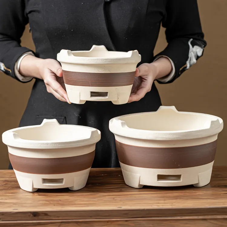 户外炭火炉围炉煮茶家用器具烤火炉全套装备侧把白泥罐罐茶陶壶