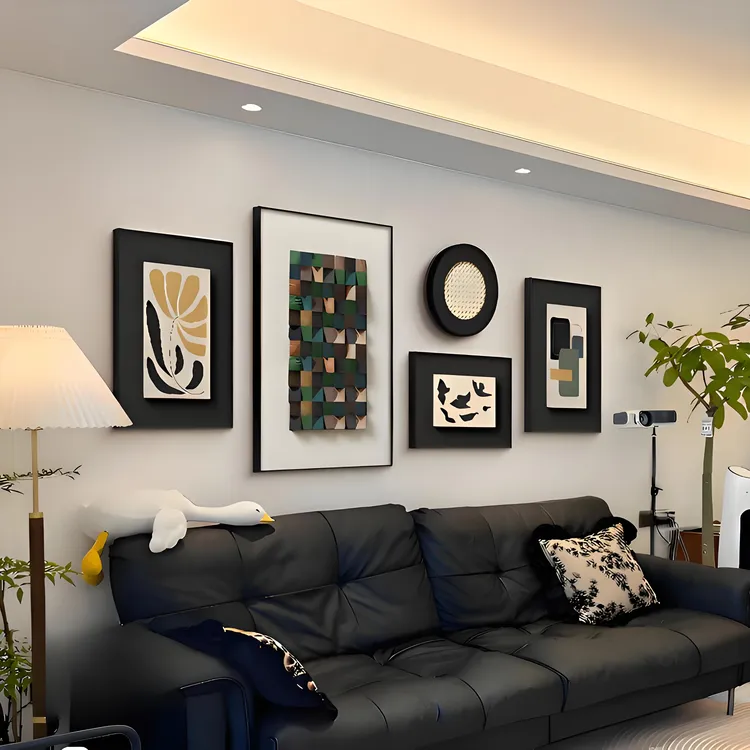 意式极简装饰画法式客厅走廊墙面复古组合画2025沙发背景墙挂画