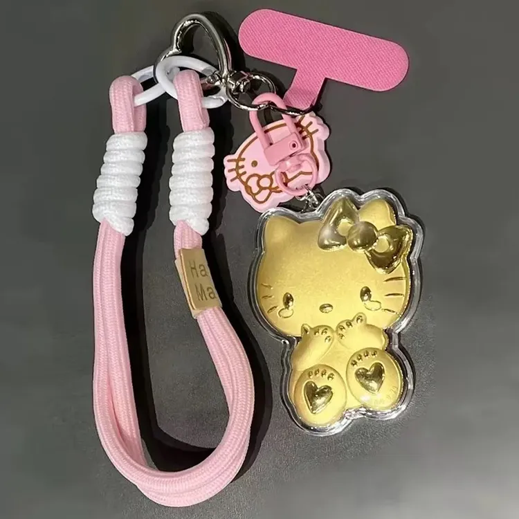 LOVING哈喽KT猫手机挂链含金工艺品包包钥匙扣挂件送女友生日礼物