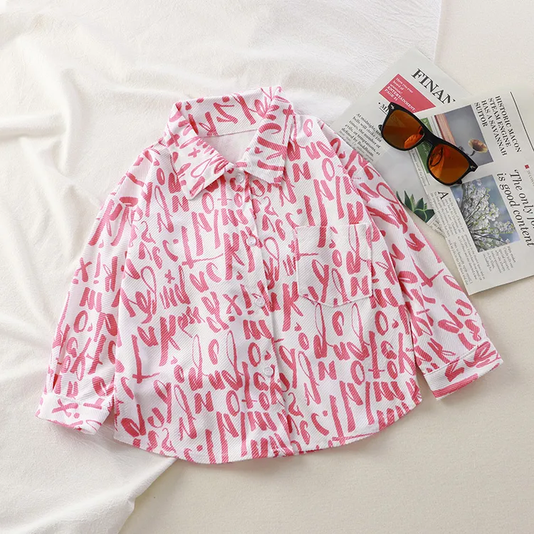 儿童外套春秋夏季外褂印花衬衫男女童开衫长袖中小童上衣百搭宽松