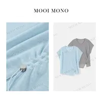 MOOI MONO"自由维度"显瘦宽松廓形休闲抽绳设计短袖针织衫Z428N52