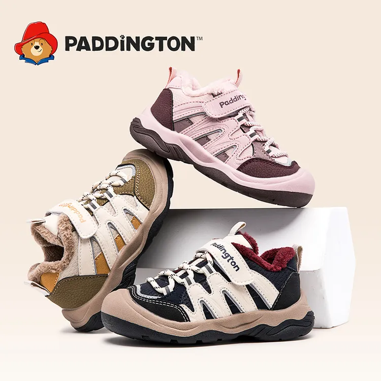 帕丁顿熊2025新款冬季加绒儿童软底防滑透气保暖棉鞋百搭休闲鞋