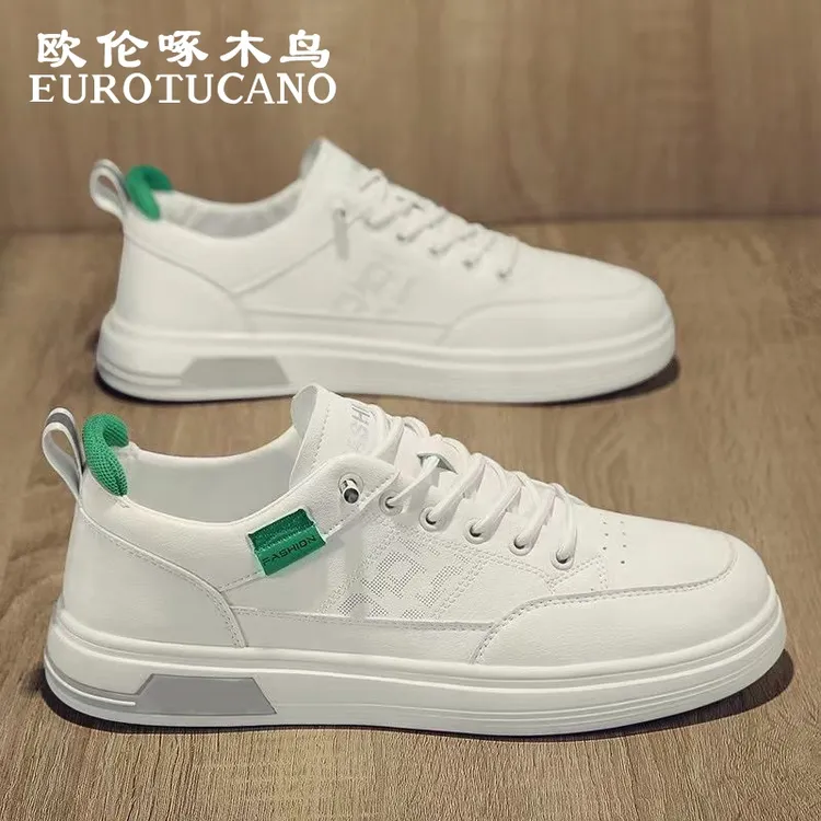 欧伦啄木鸟EUROTUCANO男鞋冬季低帮板鞋一脚蹬透气鞋子男款小白鞋
