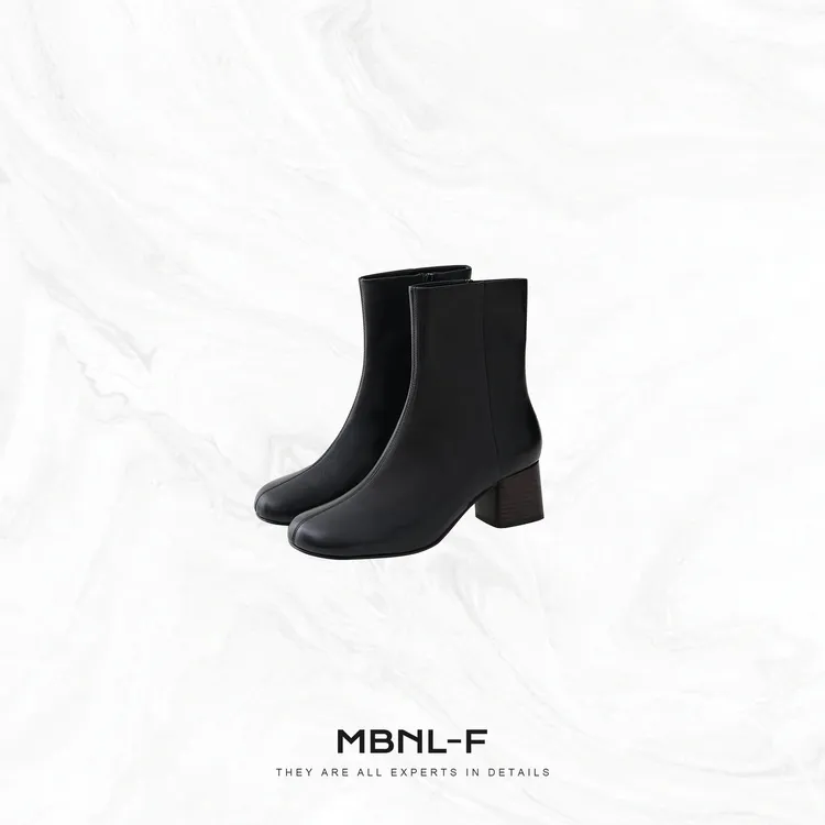MBNL-F “知性女主” 头层小牛皮+小羊皮纹理感短靴 秦磊XM-XXZ9305