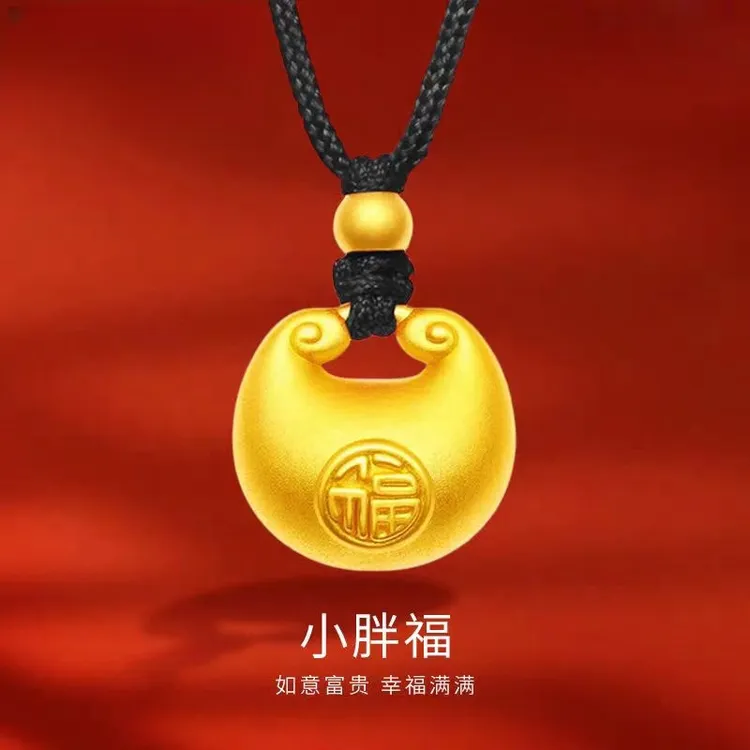 合金吊坠 福气满满~小胖福项链吊坠时尚简约百搭配饰