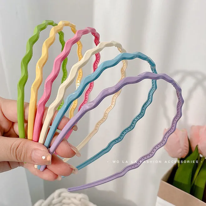 儿童洗头发箍女洗脸用波浪头箍压发百搭发饰公主风头饰马卡龙发箍