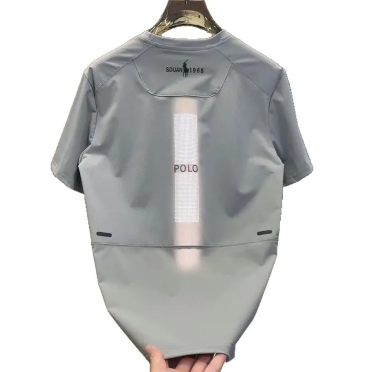 夏季休闲时尚潮流简约高级感百搭透气速干高端男士圆领短袖T恤