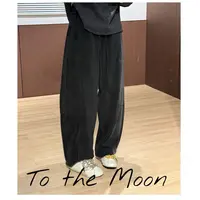 Core 原创【岩2.0】长裤澳绒拼接皮质黑色阔腿秋季百搭宽松休闲裤