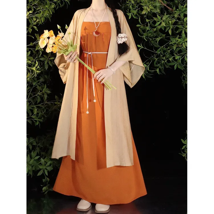 醉今朝国风工作室【空山新雨后】日常通勤长干寺外穿吊带裙带胸垫