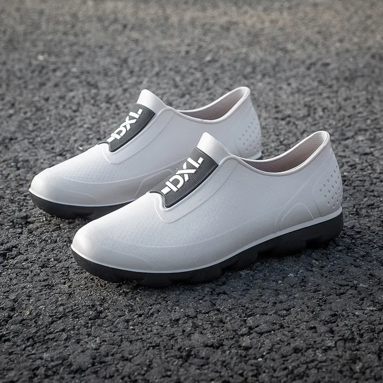 冬季低帮加绒雨鞋男保暖水鞋防滑防水耐磨胶鞋厨房工作鞋钓鱼雨靴