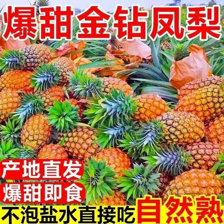 海南金钻凤梨新鲜现摘应季水果手撕无眼菠萝产地直发甜蜜多汁孕妇