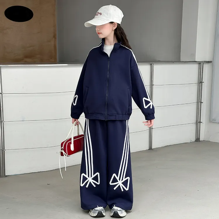 简约潮牌店铺儿童服装2025年新款衣服女童装秋装套装6-12岁高级感