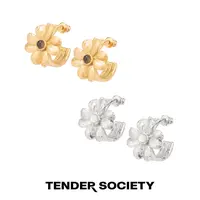 tender society 铜合金耳饰 Luck护身符系列幸运四叶草款式小耳圈