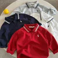 儿童POLO衫2025秋季新品男女童翻领拉链POLO衫宝宝百搭T恤