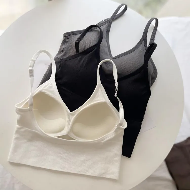 美背吊带背心女夏季薄卡卡网红爆款大U外穿内搭一体文胸抹胸内衣