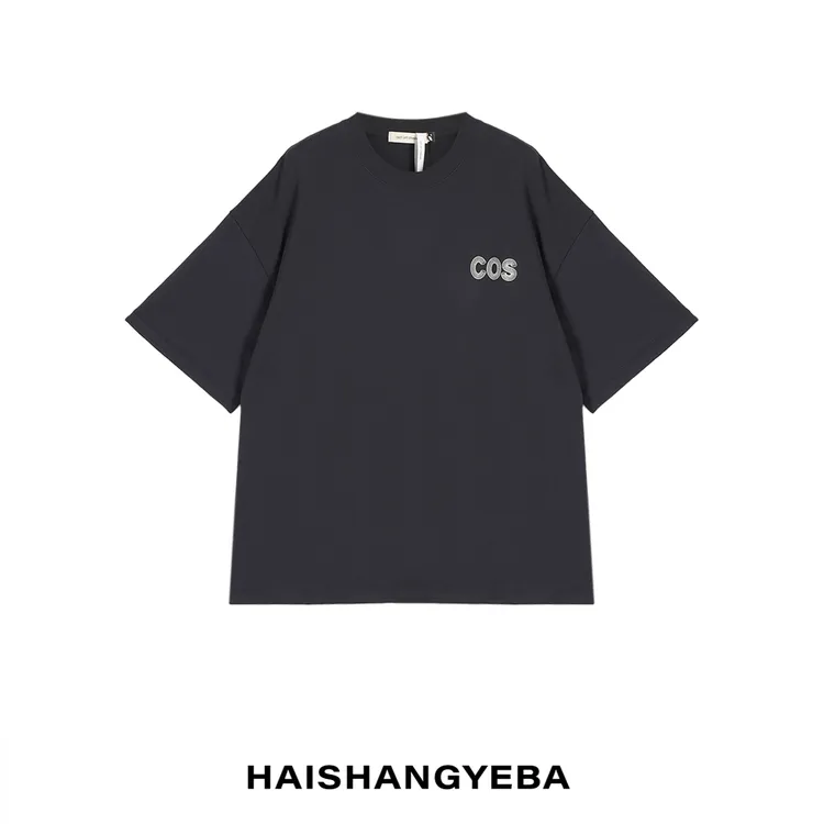 【海上叶爸】新款2025夏季百搭棉男女同款宽松休闲字母T恤