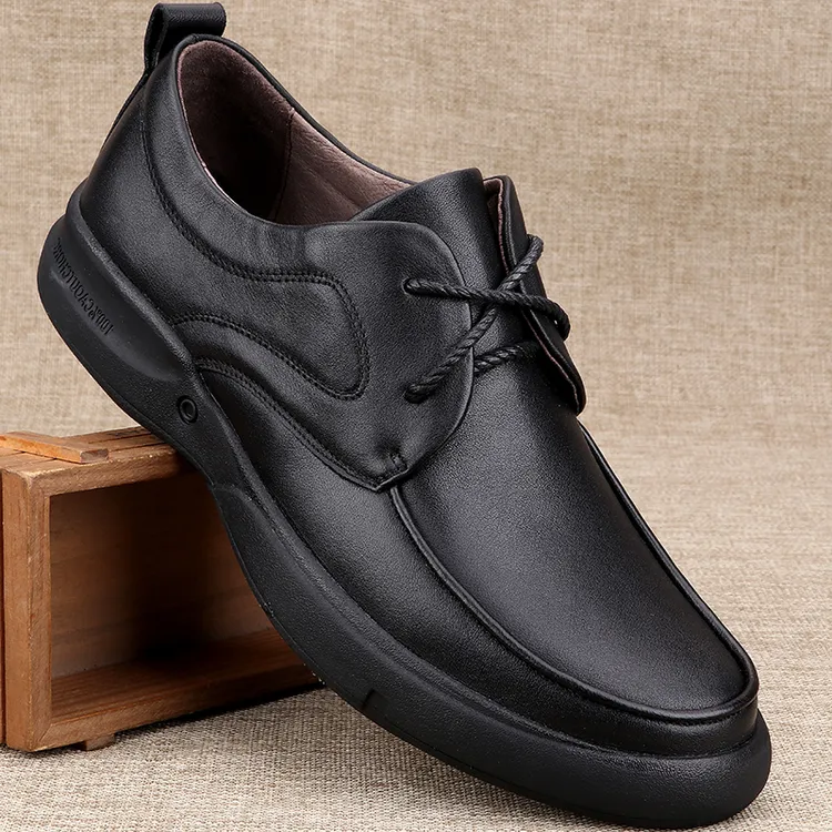 CATIA SELI大码男鞋男士商务正装休闲皮鞋真皮透气软底宽脚爸爸鞋