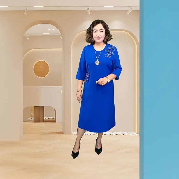 时尚气质显瘦中式宴会连衣裙