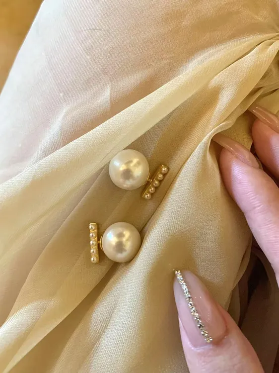 黄铜仿珍珠耳饰 Amara拜占庭系列珍珠耳钉法式优雅复古耳环气质