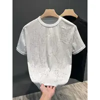 T622新款短袖t恤男ins潮牌欧美嘻哈风圆领打底衫上衣夏季