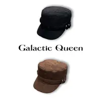 Galactic Queen麂皮绒鸭舌帽女复古做旧平顶帽大头围画家报童帽子