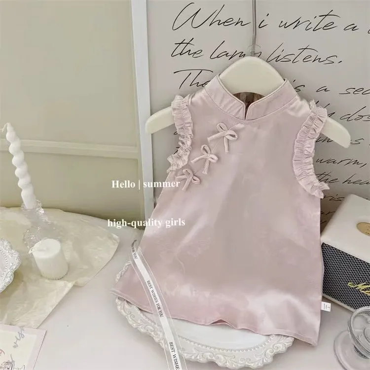 女童旗袍连衣裙夏装儿童中国风汉服周岁宝宝礼服公主裙夏季小童装