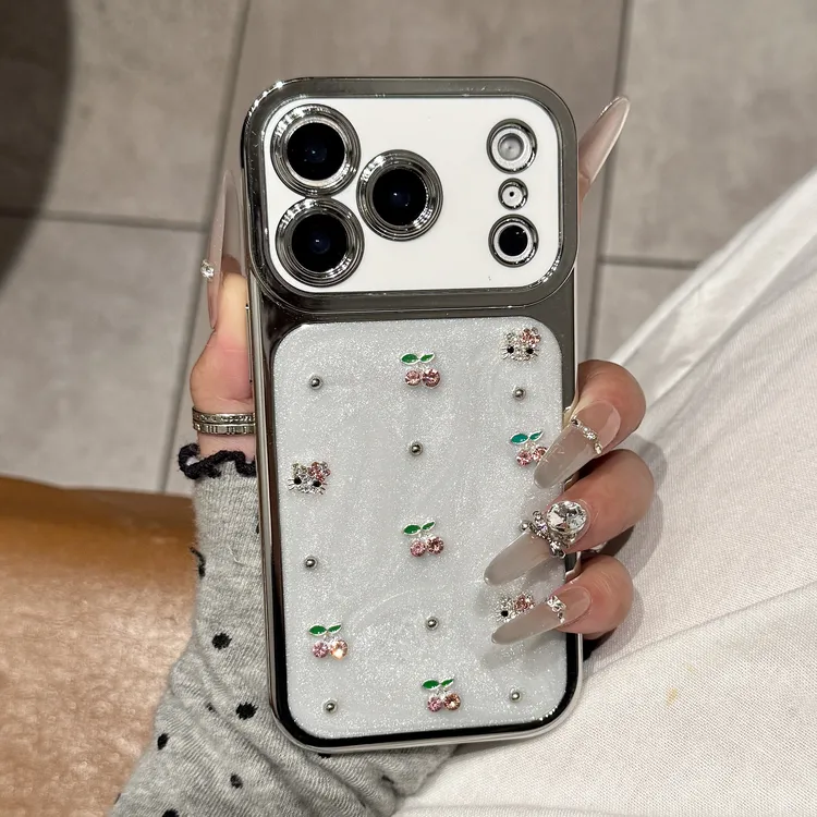 时尚滴胶樱桃适用苹果17promax手机壳小众iPhone16轻奢15简约14女