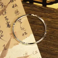 足银手镯 足银在逃公主蝴蝶结闭口手镯19.5g