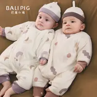 婴儿连体衣棉衣棉服冬季夹棉保暖婴幼儿哈衣秋冬加厚棉袄宝宝衣服