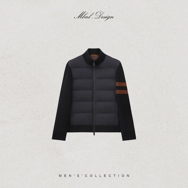 MBNL-F「杰尼.公路标」秦磊男装90白鹅绒羊毛定织外套LL-WYR7040