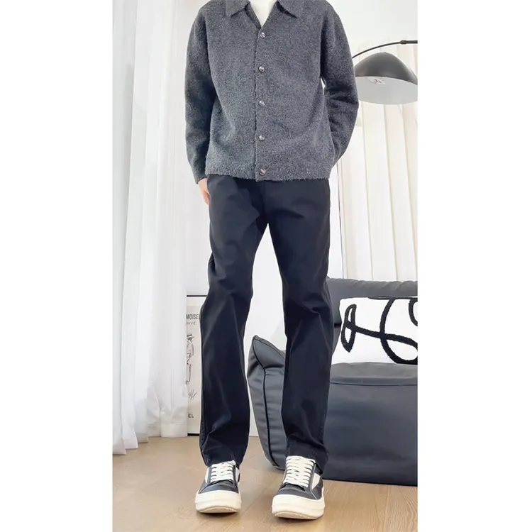 黑色男款工装牛仔裤潮流复古美式高街百搭宽松直筒加绒加厚伐木裤