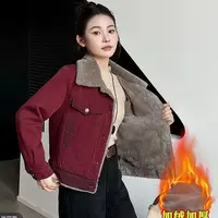 990#-5【衣长55】冬季新款短款宽松显瘦加绒加厚小个子女士棉服外套