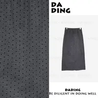 DADING 秋冬新款韩系气质复古波点A字半身裙 井811