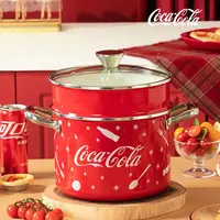COCA COLA/可口可乐珐琅炫彩汤蒸锅5.5L大容量汤锅蒸锅